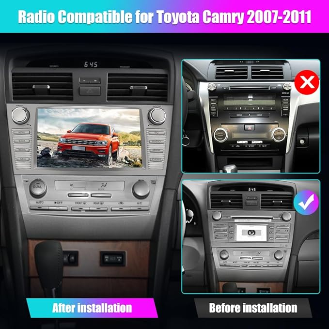 Car Radio Andriod 13 for Toyota Camry 2007-2011, 9 inch Touch Screen Original Car Style 2GB+32GB Head Unit with Wireless CarPlay Android auto Bluetooth WiFi SWC GPS