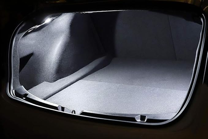 iJDMTOY 4-pack 3W High Power Xenon White Full LED Interior Lighting Kit Compatible With Tesla Model S 3 X Replace OEM Footwell, Step Courtesy, Trunk Area, Glove Box Lamps, etc