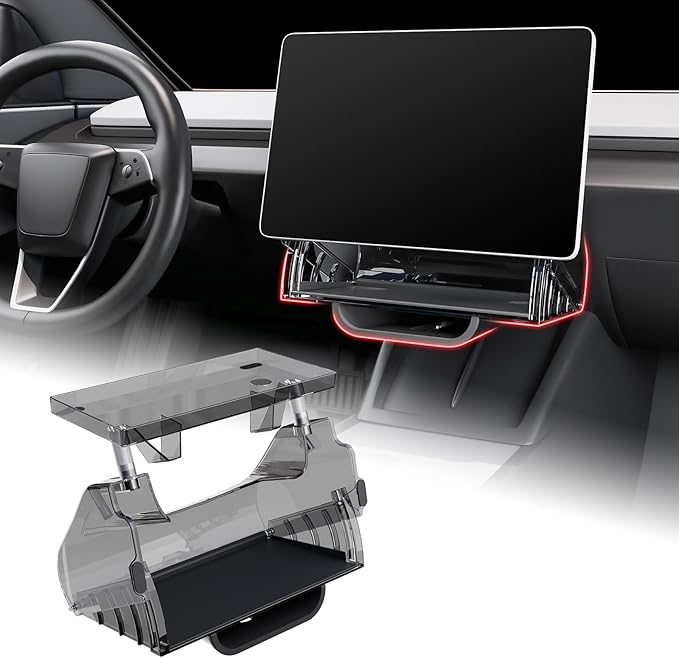 BarBaren for Tesla Model Y Juniper Under Screen Storage 2025 2026/ Model 3 Highland 2024-2026, Center Console Organizer for Tesla Model Y Juniper Accessories, Hideable