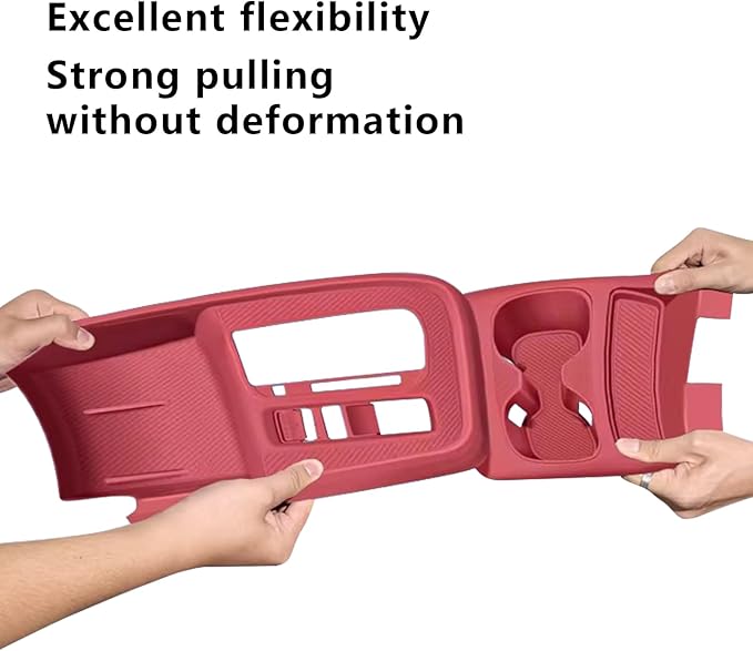 Temmis Center Console Silicone Organizer with Cup Holder for Honda CRV 2023-2026 (Gasoline Version), Full-Wrap Center Consel Electrostatic adsorption Cover for Honda CRV-Red