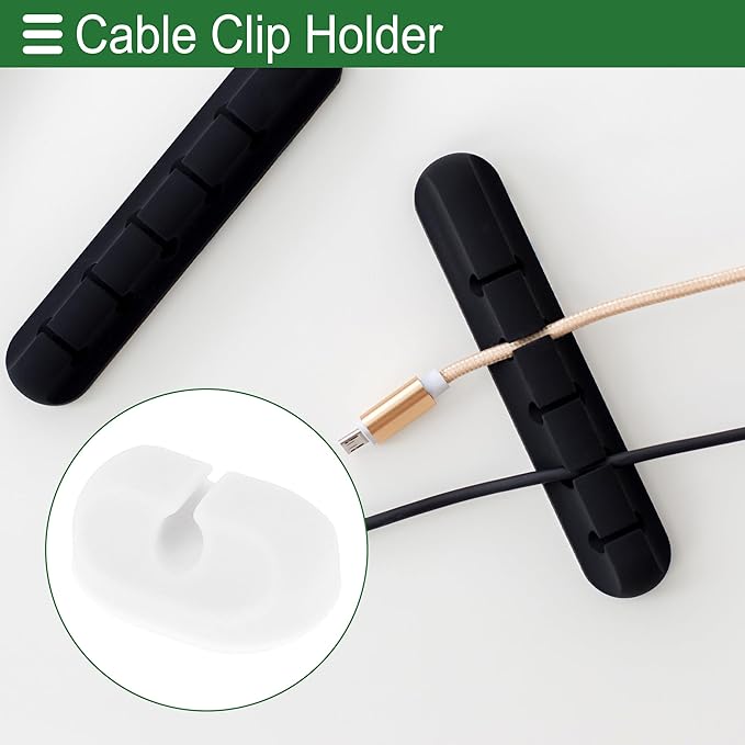 Motoforti Universal Cable Holder Clip Cable Clip Cord Management Organizer, 30.5x21x14mm, Durable, Silicone, White for Car Dashboard TV PC Laptop Office Desk