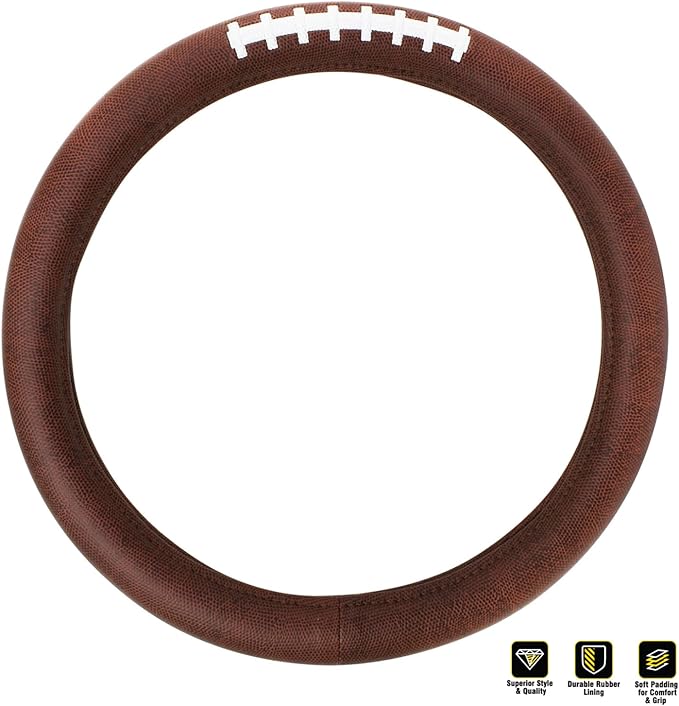 GG Grand General 54010 18 inches Deluxe Steering Wheel Cover American Football