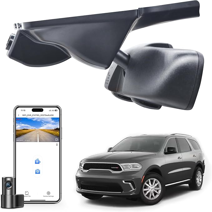 Mangoal Front 4K & Rear 1080P Dash Cam Custom Fit for Dodge Durango 2016 2017 2018 2019 2020 2021 2022 2023 2024 2025 2026 (Model C), Citadel GT GT Plus SRT,Integrated OEM Look,UHD 2160P,128GB Card