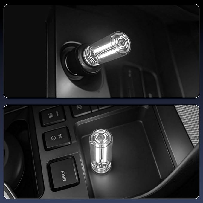 iFunyLED Car Interior USB LED Night Light, Portable Touch dimmable Car Ambient Lighting Kit, Retro Mini Transparent Glass Bottle Lamp Decorations for Vehicle Camping Bedroom Hallway, Pack of 2(White)
