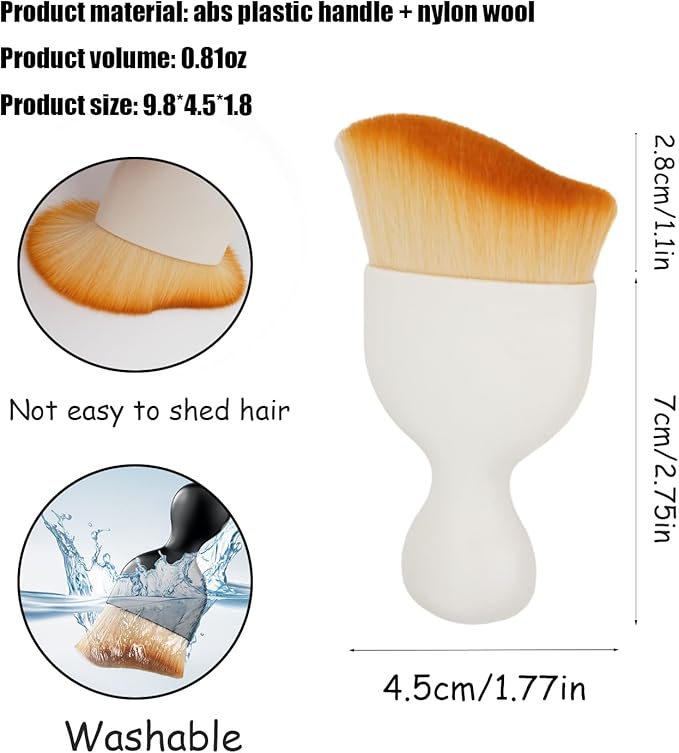 Car Interior Detailing Brush, Curved Dirt Dust Collectors, Car Interior Brush Car Cleaning Brush for Automotive Dashboard Interior Exterior, Skylight, Leather(White 2Pcs)