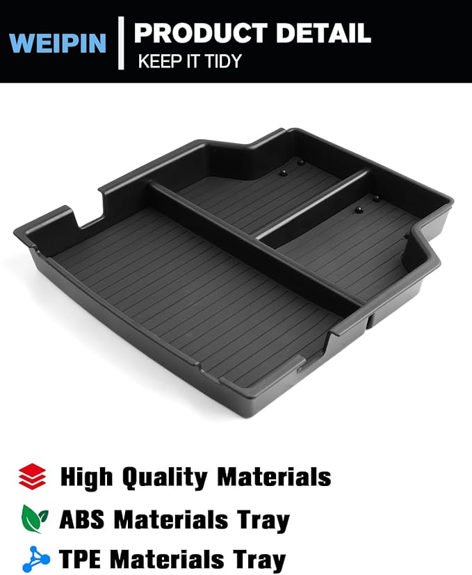 for Center Console Upper Armrest Organizer ABS Materials Compatible with 2014–2019 Silverado/Sierra 1500&2015–2019 Silverado/Sierra 2500HD/3500HD – Split-Bench Folding Seat