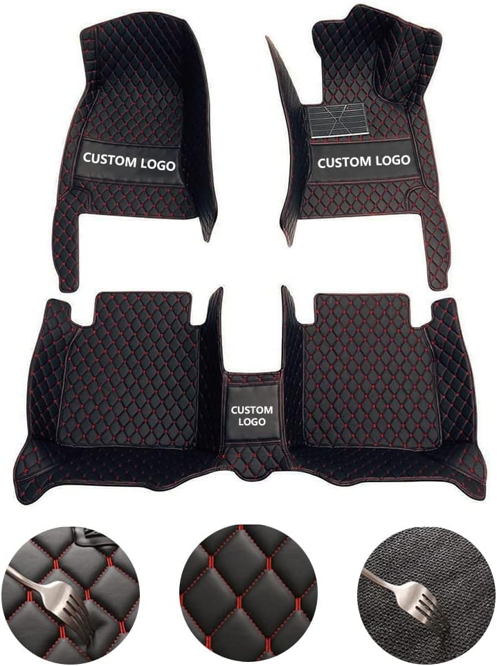 Custom All-Weather Protection Leather Car Floor Mats for Cars Sedan SUV Sports Car Waterproof Floor Mat (3D Black)