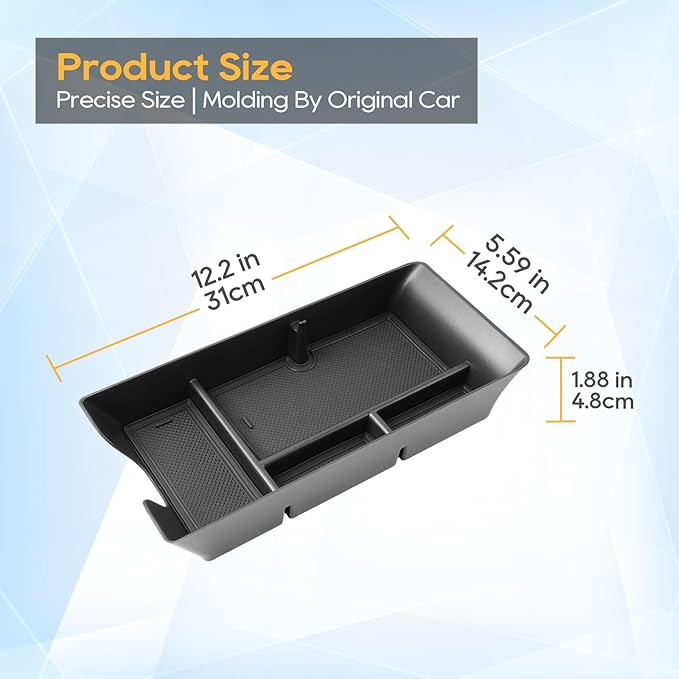 LFOTPP Center Console Organizer Tray for 2025-2026 Toyota Camry (XSE/XLE/SE/LE), ABS Armrest Storage Box Insert, Non-Slip Waterproof Car Accessories