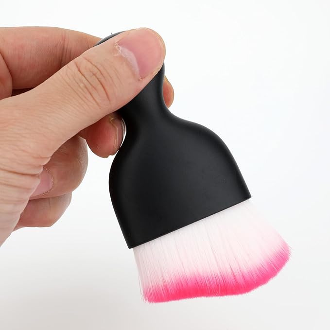 Car Detailing Brush, Soft Bristle Cleaning Brush, Scratch-Free Auto Duster Tool for Dashboard, Air Vents, Leather & Interior Cleaning (Black&Rose)