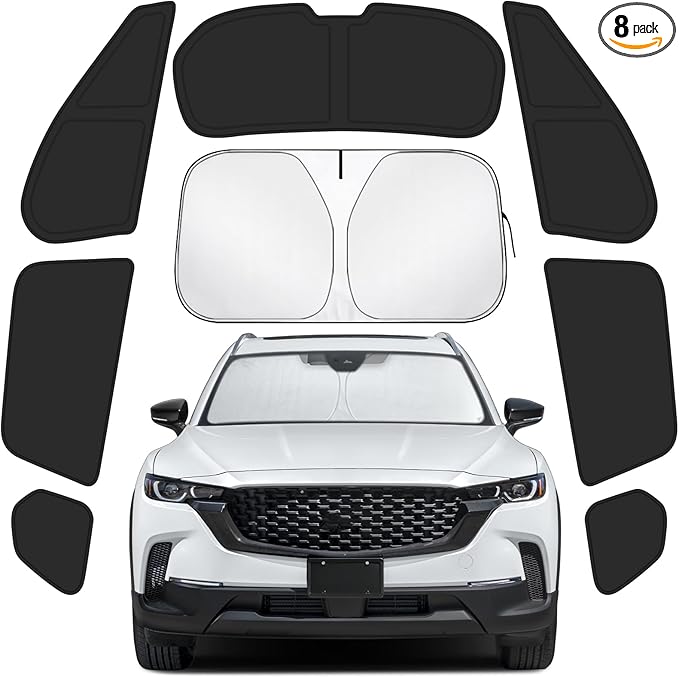 Car Window Shades Intended for Mazda CX-50 2023-2026, Privacy Window Covers 8PCS for Side, Rear & Windshield, Car Shield Sunshade for Privacy Protection, Heat Blocking, Camping and Parking