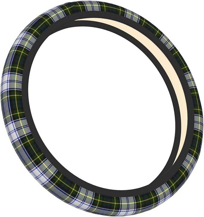 Thickened Elastic Steering Wheel Cover, Gordon Dress Tartan Plaid Ultra, Soft, Breathable, Fit for Cars, SUVs, Trucks, Stylish Comfortable Grip