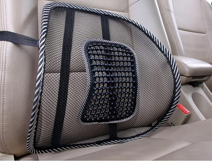Car Seat Chair Massage Back Lumbar Support Mesh Ventilate Cushion Pad Auto Seat Cushion Home Office Waist Breathable Density Mesh for Back Pain and Poor Posture Fits to All Chair