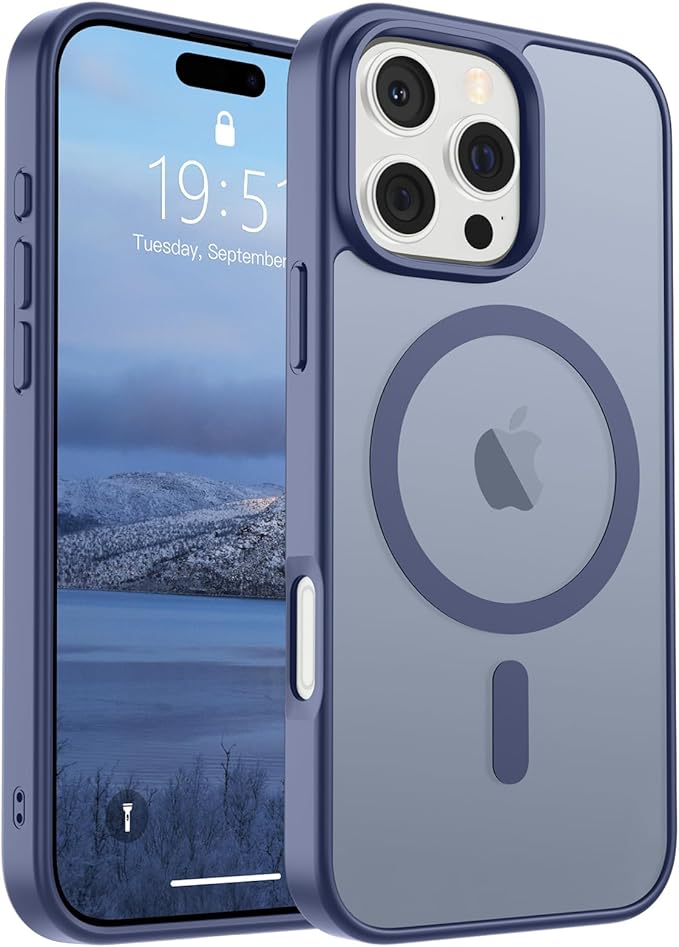 SUPFINE Magnetic for iPhone 16 Pro Max Case (Compatible with MagSafe) (Military Grade Drop Protection) Translucent Matte Shockproof Phone Cover,Lavender Gray