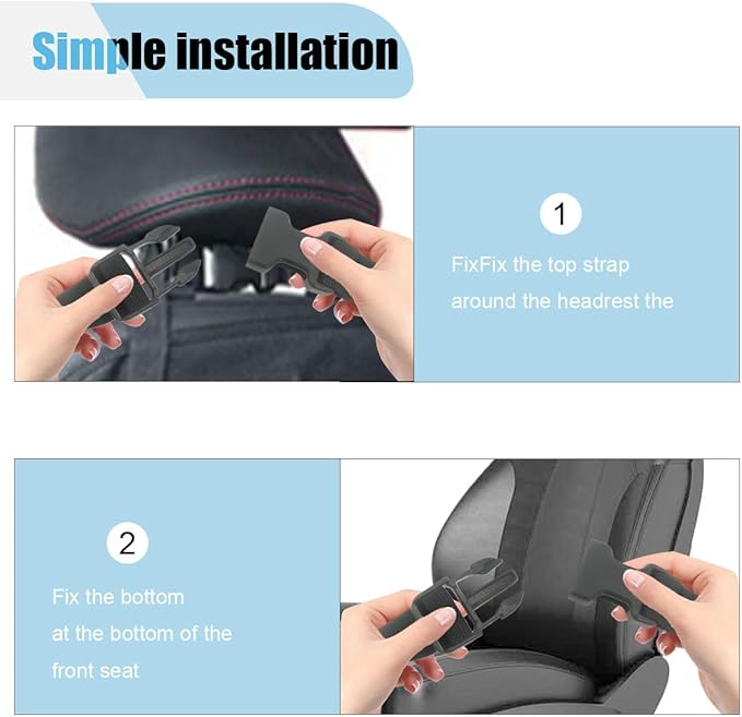 Car Seat Back Organizer, Car Seat Cover Protector, Backseat Hanging Car Seat Storage Bag, Tactical Backseat Organizer Panel, Multipurpose Car Travel Accessories for Most Vehicles (Black, 2PCS)