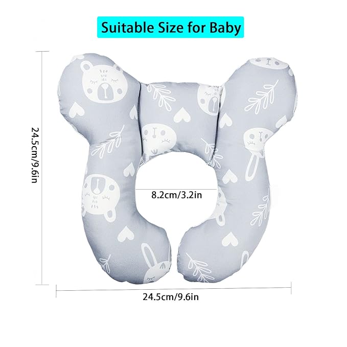 Baby Car Seat Head Support Pillow -Baby Travel Pillow Toddler Infant Head and Neck Support for Car Seat,Pushchair -Bear