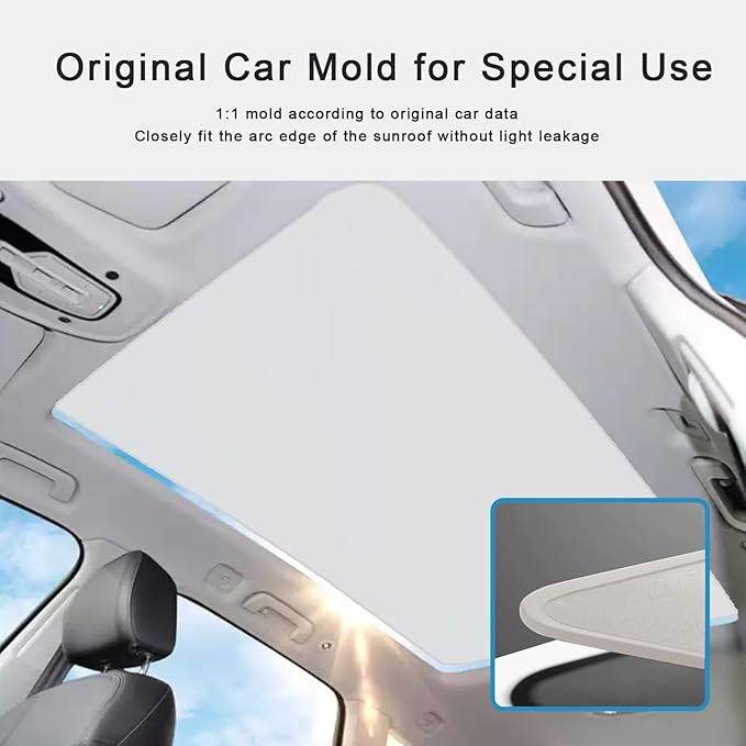 Sunshade Roof Compatible with Audi Q5 2009-2017 SUV, Foldable Glass Roof Sun Shade, UV Protection Heat Insulation Sunroof Shade with Storage Bag