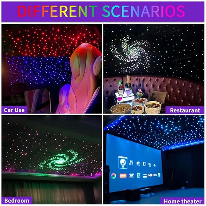 32W Twinkle Starlight Headliner Light,1100pcs 13.1ft Star Lights for Car Dual Color LED Fiber Optic Light RGBW Changing Color Stars APP/Remote Control Music Sync Car Interior Decro/Home/Party