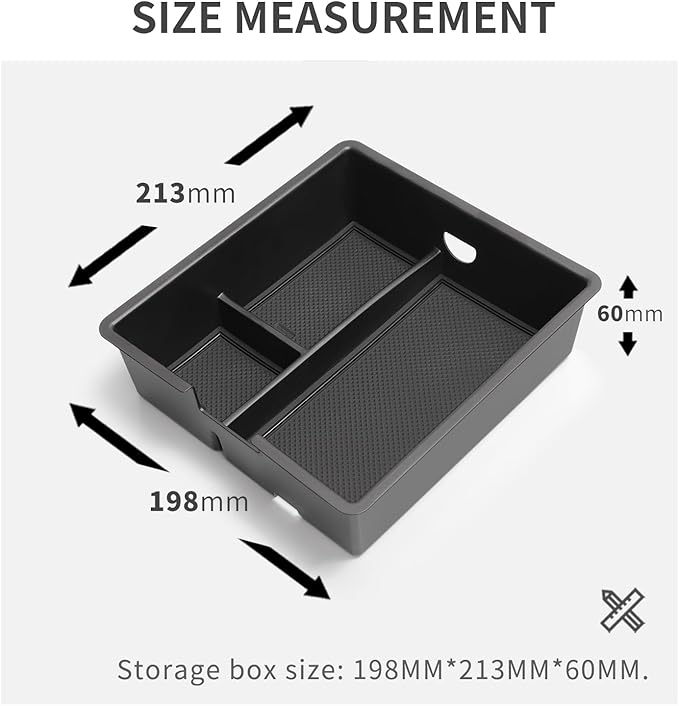 smabee Center Console Organizer Tray Compatible with 2024 2025 2026 Lexus GX 550 GX550 Accessories Armrest Storage Box ABS Insert Storage Tray Interior (Not Fit Cool Box)