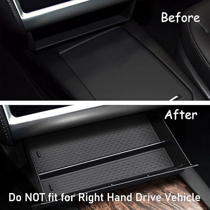 Jaronx Compatible with Tesla Model S/X Cubby Drawer, Center Console Organizer Storage Box Compatible with Tesla Model X/S Accessories (2012-2019 2020 2021)