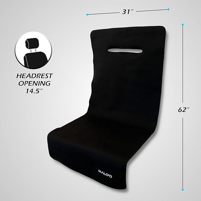 Malo’o SeatGuard Waterproof Car Seat Cover, Neoprene Universal Seat Protector for Trucks and Cars, Heavy Duty Seat Cover for Sports Gear, Dogs and Wet Clothing, Black, Large