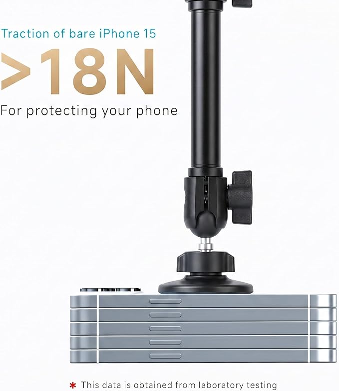 Aluminum Alloy Phone Mount for Ford Bronco 2021 2022 2023 2024 2025 2/4 Door, Dual 1" Ball 360° Rotation, Strong Magnetic Phone Holder for MagSafe iPhone 17 16 15 14 13 12 Series