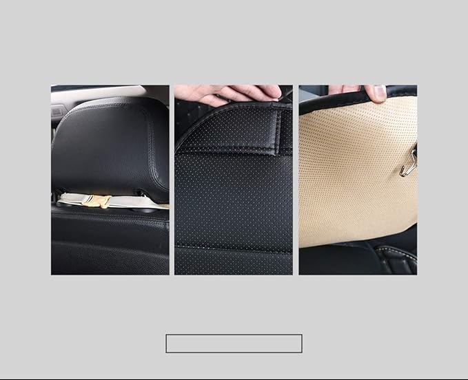 Universal Car Seat Cover PU Leather Car Seat Cushion Driver Seat Cover with Backrest- Car Front Seat Protector Fits 95% of Vehicles-1 Piece (Black-B)