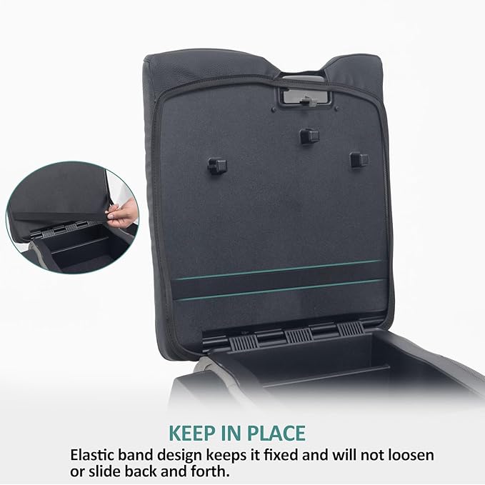 JDMCAR Armrest Cover Compatible with 2015-2024 2025 Ford F150 Accessories, 2017-2025 F250 F350 F450 with 40/20/40 Jump Seat, Customized Anti-Scratch Leather Armrest Lid Protector Pad (Jump Seat Only)