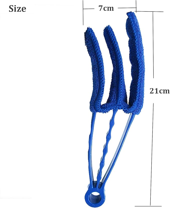 Universal Blind Cleaning Brush, 2 PCS Venetian Blind Cleaner Brush, Shutter Brush, Microfiber Duster Tool for Window Blinds,Air Vents, Keyboard, Car AC, Washable Reusable Gap Cleaning Brushes (Blue)