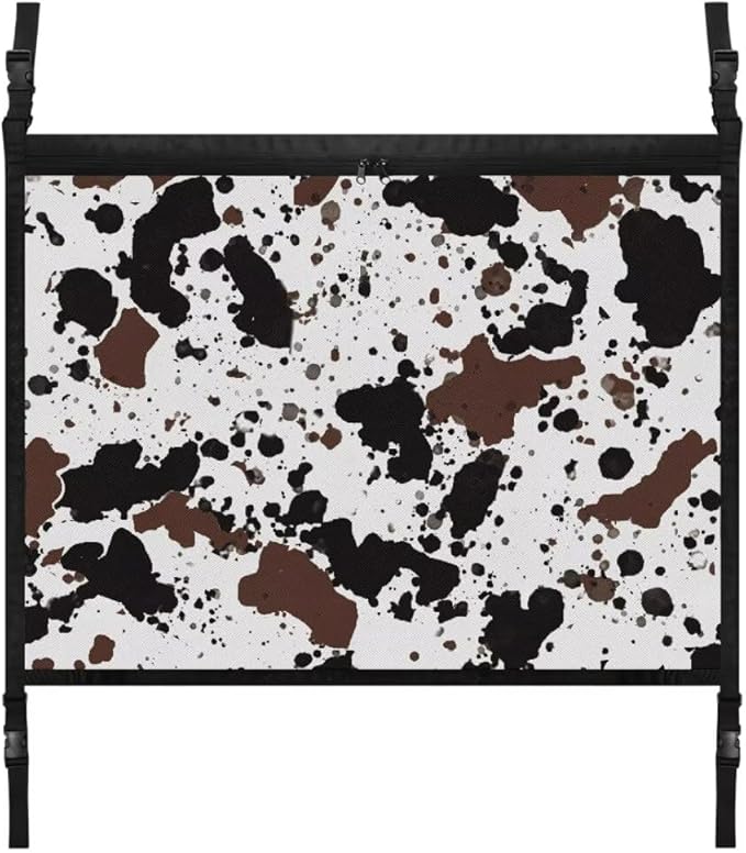Cow Spot Pattern Auto Seat Storage Hanging Bag Multi-Purpose Seat Organizer for Vehicle Passenger Seat Organization and Storage One Size