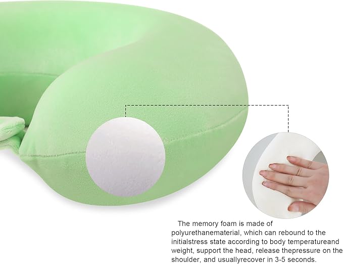 Neck Pillows for Travel Comfortable Travel Neck Pillow U Shape Memory Foam Support Neck and Head Portable Neck Travel Pillow Suitable for Airplane Trains Car Travelings