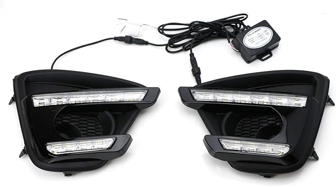 iJDMTOY Xenon White LED Daytime Running Light/Fog Lamps Compatible With 13-16 Mazda CX-5, Direct Double-Row Facelift Design Powered by 10W High Power LED Lights