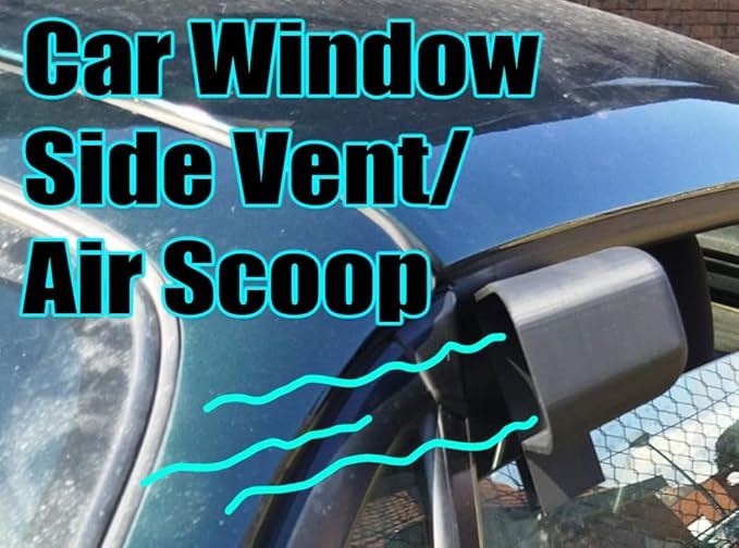 Universal Car Window Side Air Scoop Vent Intake with Adjustable 25-Degree Rotating Outlet Cap, Left and Right Versions Included (Right Side)