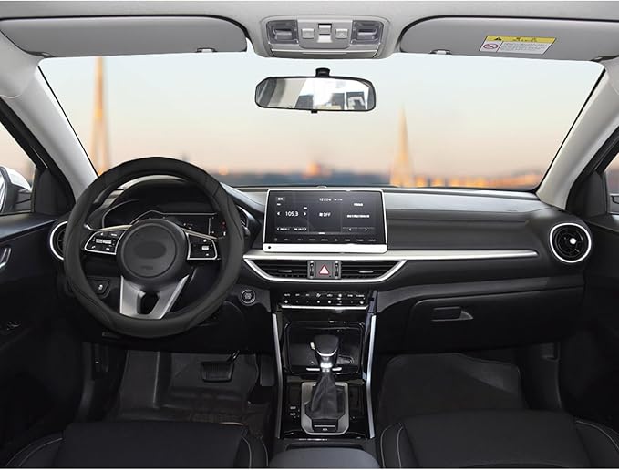 West Llama Customized Auto Car Steering Wheel Cover for Kia Sportage Sorento Spectra Forte 14.5-15 inch (Black-Standard Size)