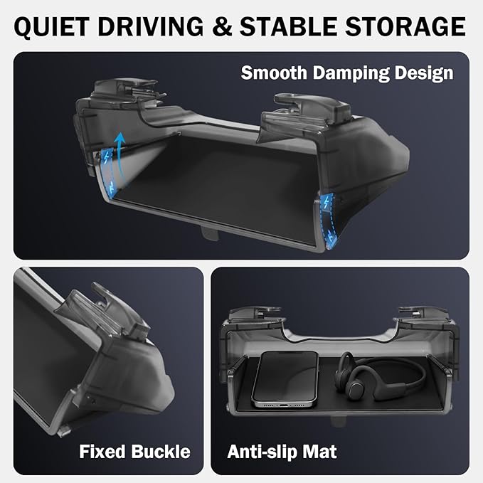 Under Screen Storage Organizer for Tesla Model 3 Highland 2024-2026 & Model Y Juniper 2026, Hiddenable Privacy Storage Box for Model Y Juniper & Model 3 Highland Accessories