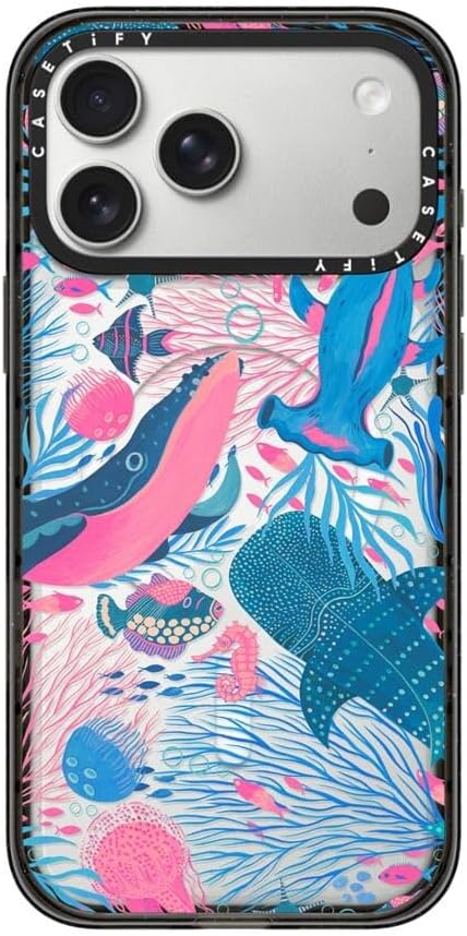 CASETiFY Impact iPhone 17 Pro Max Case [Slim/Compatible with Magsafe / 8.2 ft. 4X Military Grade Drop Protection] - Under The Sea - Clear Black