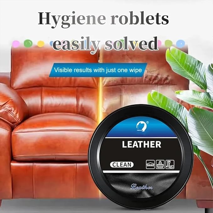 Leather Balm for Cars, Leather Cleaning Cream & Conditioner Paste, Professional Multi-Functional Restorer for Car Interior, Furniture, Shoes & Bags, Deep Cleaner & Repair Kit for Leather Care (3PC)