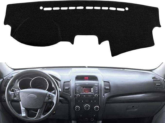 Yiz Dash Cover Mat Custom Fit for Kia Sorento 2011 2012 2013 Without Dash Speaker,Dashboard Cover Pad Carpet Protector (11-13 Black) J42