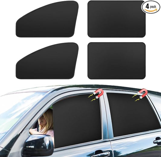 Car Curtains for Side Window - 4 Pcs Privacy Sun Shades Magnetic 100% Block Light Car Window Covers with Cooler Feeling (dexterous, 4pcs)