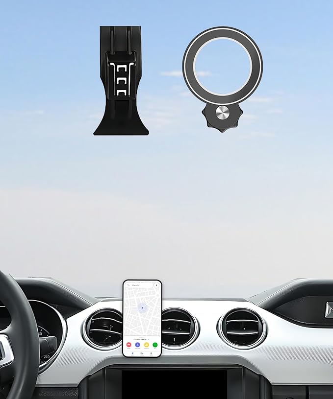 Car Phone Holder for Ford Mustang 2016-2023 Accessories Compatible with MagSafe Hands-Free 360 Degree Rotation Adjustable Cell Phone Mount Does Not Affect Air Vent