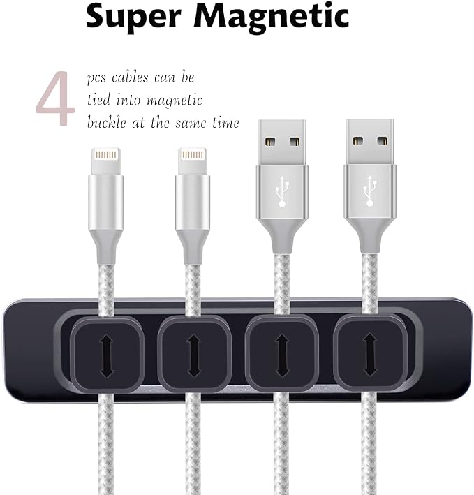 DRM Cable Clips Organizer Magnetic Cable Management Clips Cord Organizer Self Adhesive Sticky for All Wires, Desk Wall Desktop Cord Office Home USB Cable Power Wire Mouse Cable, Black