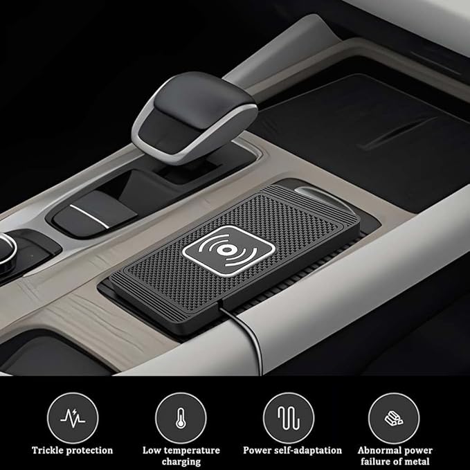 Wireless Car Charger Pad for Nissan Leaf 2011-2026, Type-C/USB 15W Car Wireless Charger Non-Slip Cordless Charging Mat Car Accessories,A-30cm USB Interface