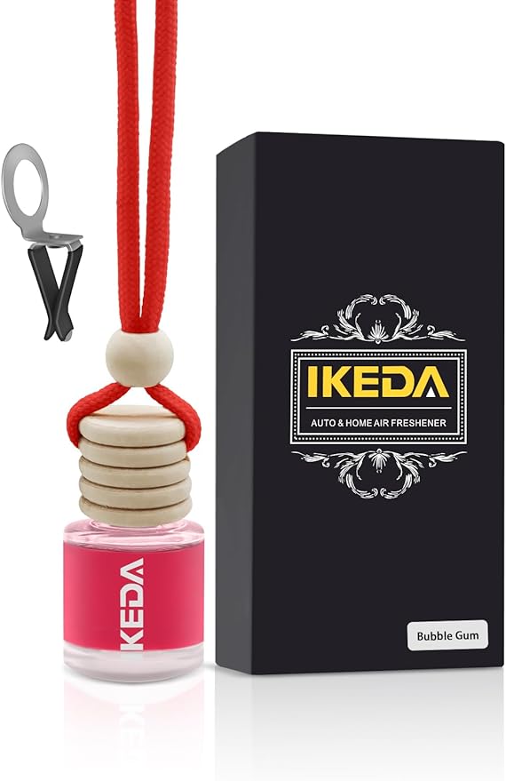 Ikeda Car Air Freshener: Hanging Car Smell Air Freshener | 10ml Hanging Car Perfume | Long Lasting Fragrance | Strong Scents Diffuser for Auto Home (Bubble gum|Circular)