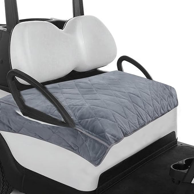 Golf Cart Seat Cover Towel Blanket - Premium Soft Plush Warm Seat Covers for EZGO Yamaha Club Car (Universal Fit) Anti-Slip, Washable Golf Cart Accessories & Gifts for Men Women 51" x 30.5".Grey