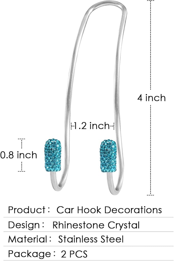 Guoord Bling Auto Hooks,Car Hangers Organizer Seat Headrest Hooks，Bag Organizers Rack and Hanger, Heavy-Duty Car Seat Hooks, Backseat Storage Hooks, Universal for SUV Truck Vehicle 2 Pack