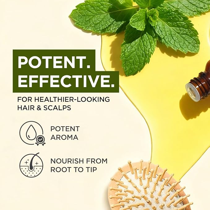 100% Pure Peppermint Essential Oil - 0.34 Fl Oz - Peppermint Oil for Hair, Skin, Diffuser, Aromatherapy & DIY Candle Making Scent