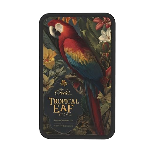Tropical Leaves and Flowers Car Auto Armrest Cushion Cover Accessories Center Console Seat Box Pad Protector Universal Decoration for Most Vehicle SUV Truck