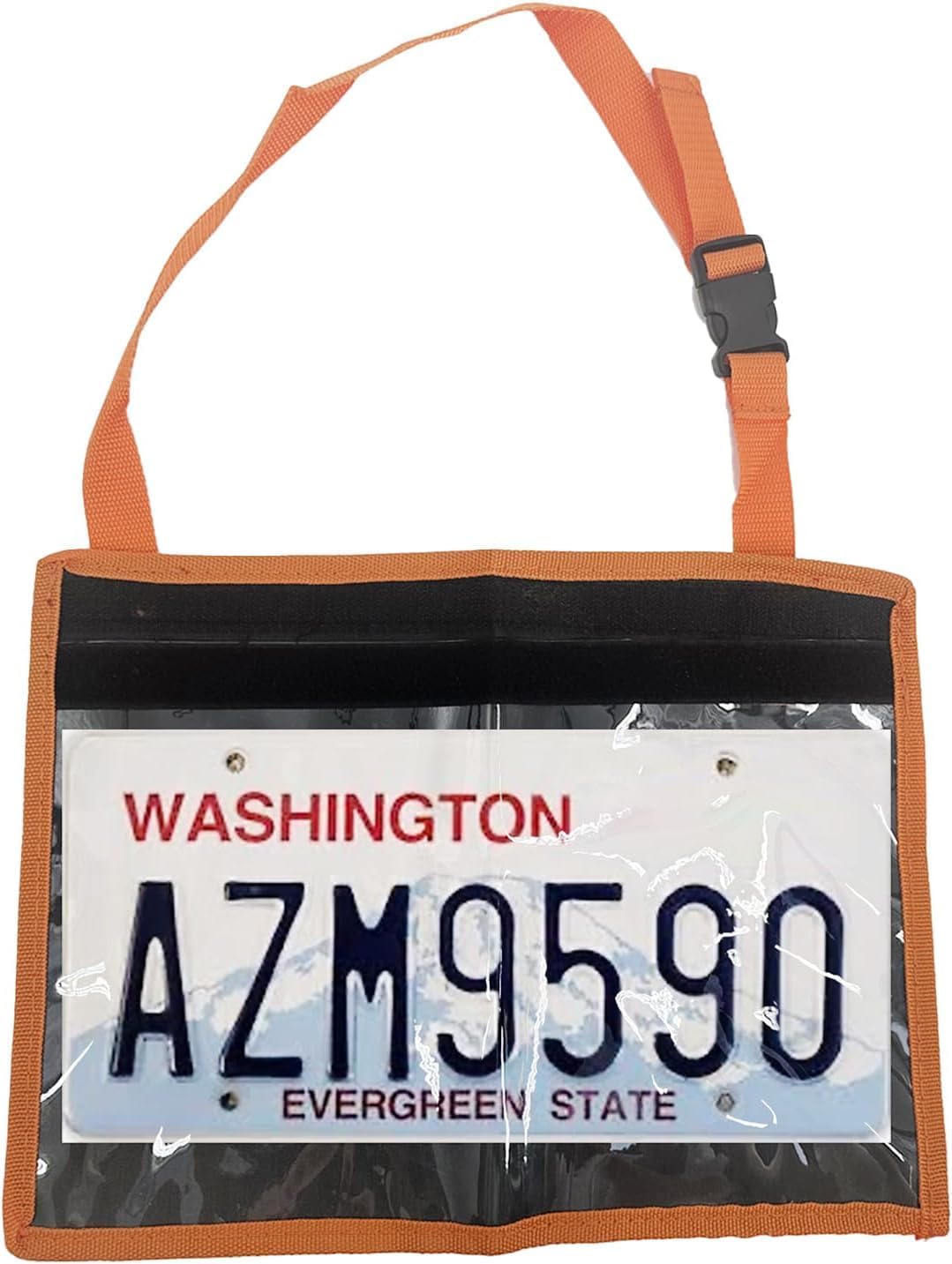 License Plate Holder with Hanging Strap, Test Drive Tag Bag, Dealer Plates License Frame Cover, for Car SUV Truck (Orange, 3)