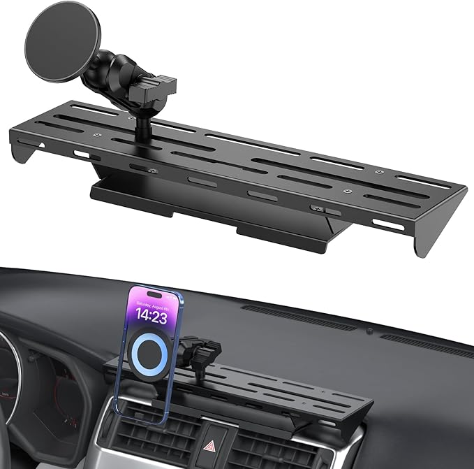 DIAMOOKY Metal Magnetic Phone Mount for Toyota 4Runner 2024 2023 2022 2021 2020-2010 5th Gen 4runner Accessories Dash Cell Phone Holder Adjustable Phone Stand Fit for All Smartphone