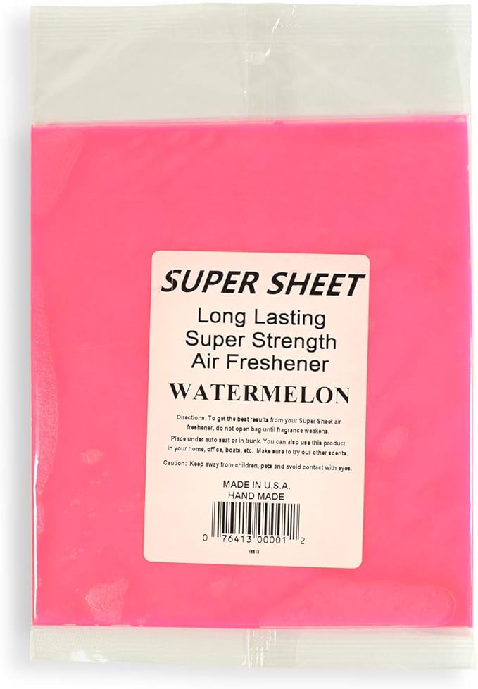 Super Sheet Large (8"x7") Under Seat Car Air Freshener, 3-PACK (Watermelon)