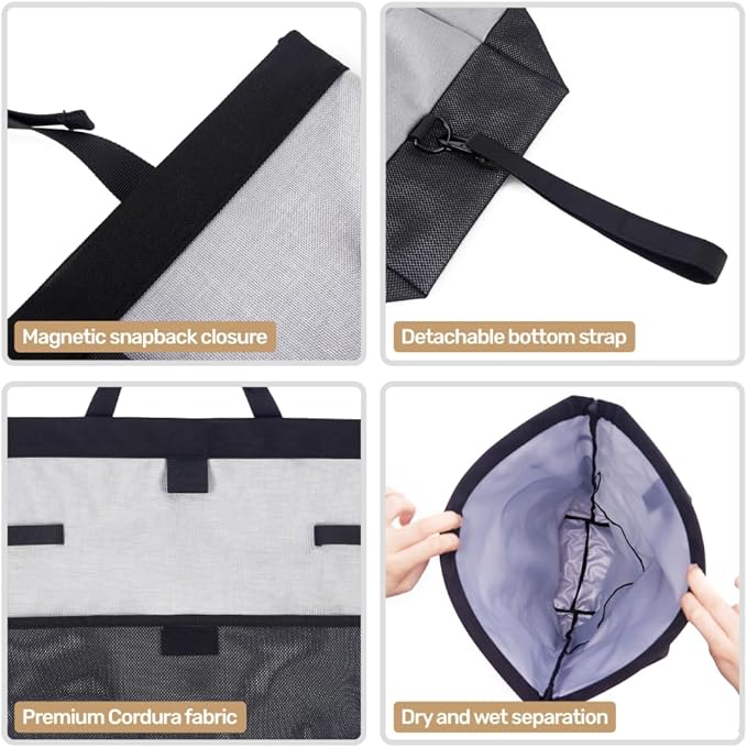 Living in a Bubble Wet Dry Laundry Bag – Portable Waterproof Laundry Hamper for RV, Campervan & Travel – Foldable Clothes Organizer with Separate Wet & Dry Compartments